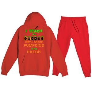 Halloween Teacher Fifth Grade Cutest Pumpkins Gift Premium Hooded Sweatsuit Set