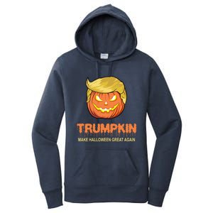 Halloween Trumpkin Funny Gift Make Halloween Great Again Tee Gift Women's Pullover Hoodie