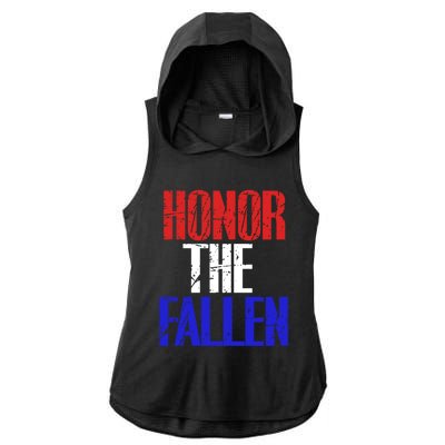 Honor The Fallen Veterans Military Gift Cool Gift Ladies PosiCharge Tri-Blend Wicking Draft Hoodie Tank