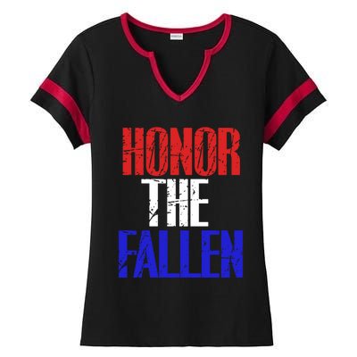 Honor The Fallen Veterans Military Gift Cool Gift Ladies Halftime Notch Neck Tee