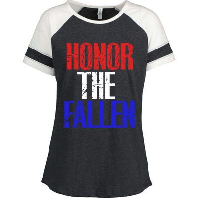 Honor The Fallen Veterans Military Gift Cool Gift Enza Ladies Jersey Colorblock Tee