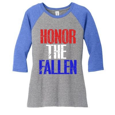 Honor The Fallen Veterans Military Gift Cool Gift Women's Tri-Blend 3/4-Sleeve Raglan Shirt