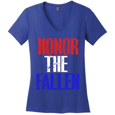 Honor The Fallen Veterans Military Gift Cool Gift Women's V-Neck T-Shirt