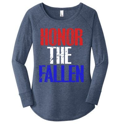 Honor The Fallen Veterans Military Gift Cool Gift Women's Perfect Tri Tunic Long Sleeve Shirt