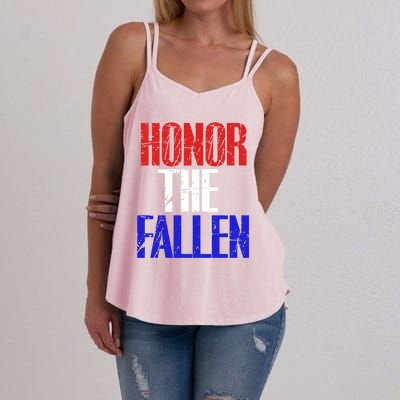 Honor The Fallen Veterans Military Gift Cool Gift Women's Strappy Tank