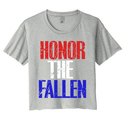 Honor The Fallen Veterans Military Gift Cool Gift Women's Crop Top Tee