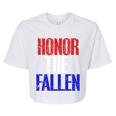 Honor The Fallen Veterans Military Gift Cool Gift Bella+Canvas Jersey Crop Tee