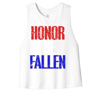 Honor The Fallen Veterans Military Gift Cool Gift Women's Racerback Cropped Tank