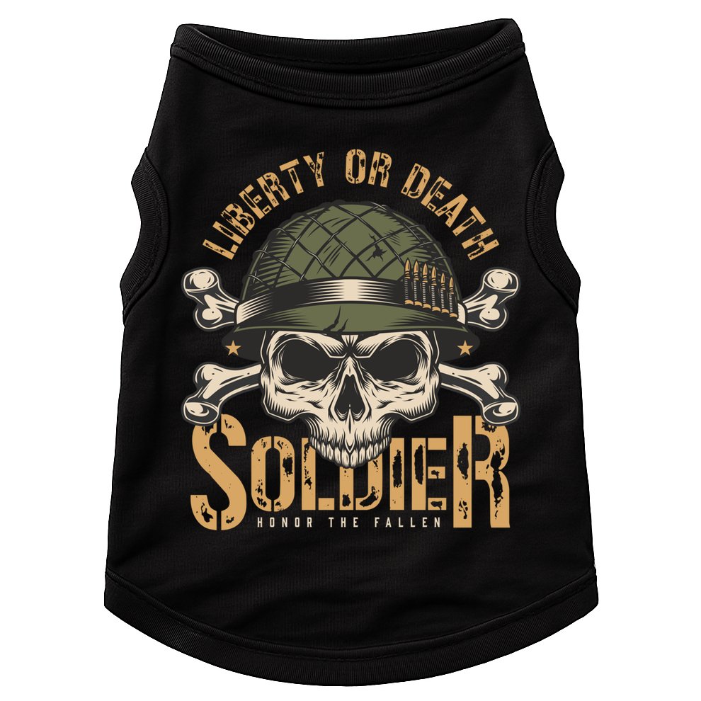 Honor The Fallen Army Heroes Skull In Soldier Helmet Gift Doggie Tank