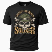 Honor The Fallen Army Heroes Skull In Soldier Helmet Gift Cooling Performance Crew T-Shirt