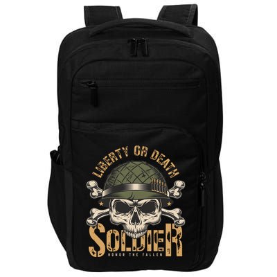 Honor The Fallen Army Heroes Skull In Soldier Helmet Gift Impact Tech Backpack