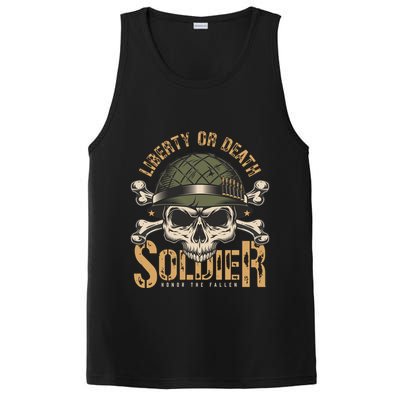 Honor The Fallen Army Heroes Skull In Soldier Helmet Gift PosiCharge Competitor Tank
