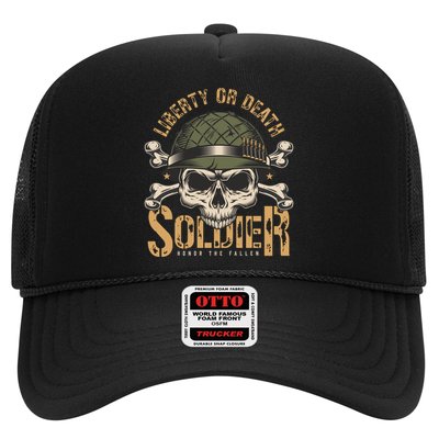 Honor The Fallen Army Heroes Skull In Soldier Helmet Gift Trucker Hat