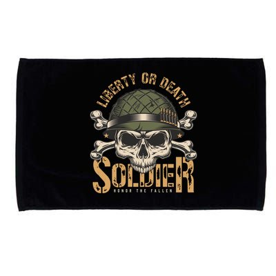 Honor The Fallen Army Heroes Skull In Soldier Helmet Gift Microfiber Hand Towel