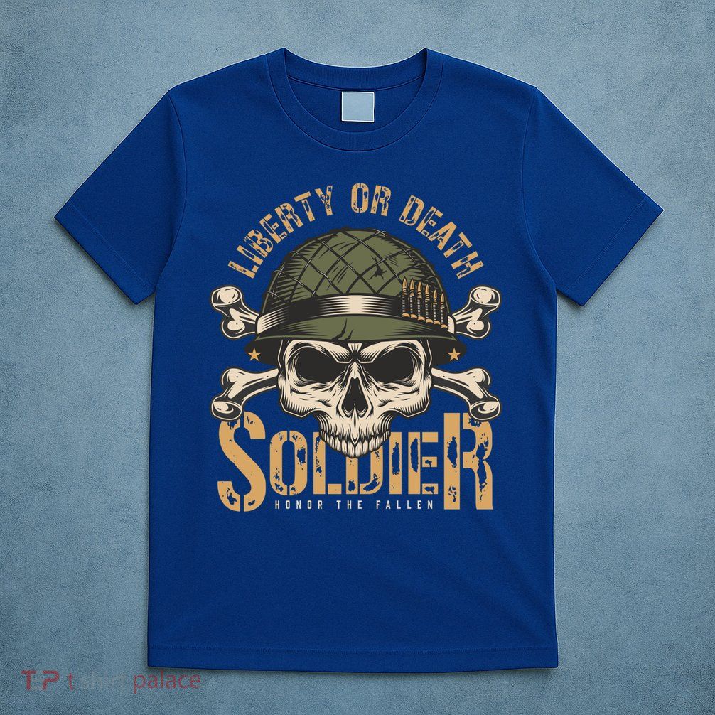 Honor The Fallen Army Heroes Skull In Soldier Helmet Gift T-Shirt