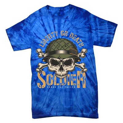 Honor The Fallen Army Heroes Skull In Soldier Helmet Gift Tie-Dye T-Shirt