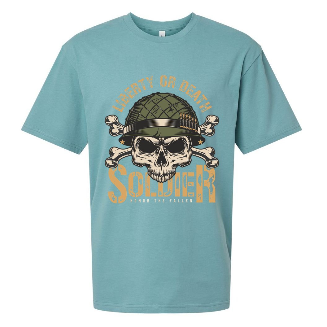 Honor The Fallen Army Heroes Skull In Soldier Helmet Gift Sueded Cloud Jersey T-Shirt