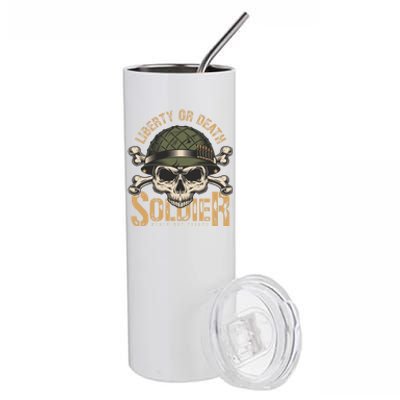 Honor The Fallen Army Heroes Skull In Soldier Helmet Gift Stainless Steel Tumbler