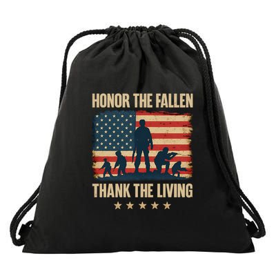 Honor the Fallen, Thank the Living Drawstring Bag