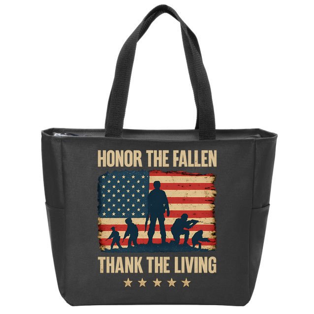 Honor the Fallen, Thank the Living Zip Tote Bag