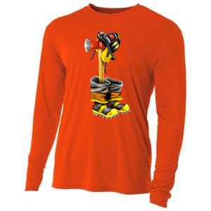 Honor The Fallen Firefighter Gift Cooling Performance Long Sleeve Crew