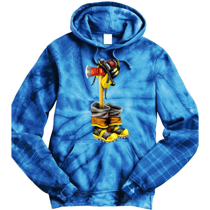 Honor The Fallen Firefighter Gift Tie Dye Hoodie