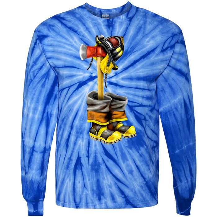 Honor The Fallen Firefighter Gift Tie-Dye Long Sleeve Shirt