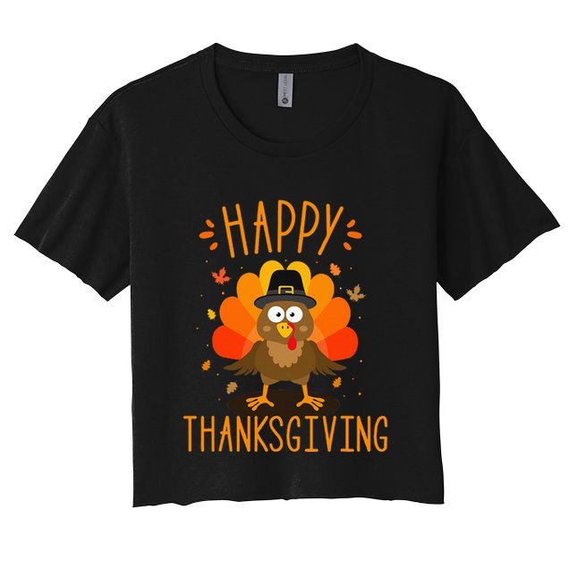 Happy thanksgiving for turkey day family dinner Crop Top