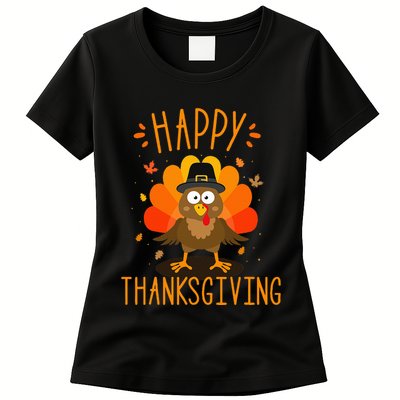 Happy thanksgiving for turkey day family dinner Womens T-Shirt