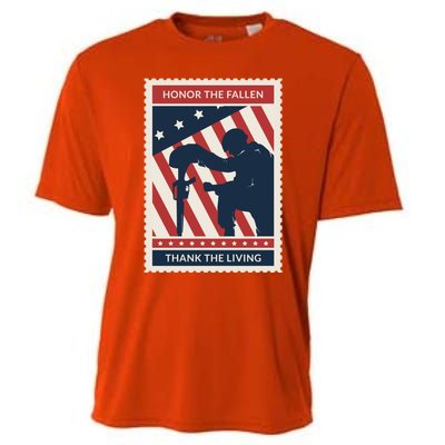 Honor The Fallen Thank The Living Vet Soldier Memorial Day Gift Cooling Performance Crew T-Shirt