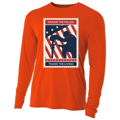 Honor The Fallen Thank The Living Vet Soldier Memorial Day Gift Cooling Performance Long Sleeve Crew