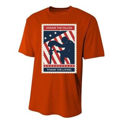 Honor The Fallen Thank The Living Vet Soldier Memorial Day Gift Performance Sprint T-Shirt