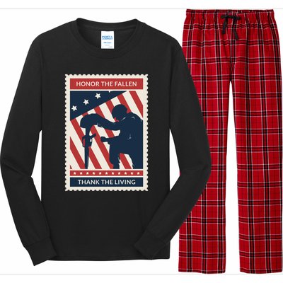 Honor The Fallen Thank The Living Vet Soldier Memorial Day Gift Long Sleeve Pajama Set