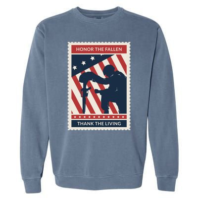 Honor The Fallen Thank The Living Vet Soldier Memorial Day Gift Garment-Dyed Sweatshirt