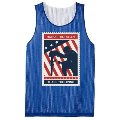 Honor The Fallen Thank The Living Vet Soldier Memorial Day Gift Mesh Reversible Basketball Jersey Tank