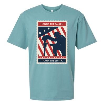 Honor The Fallen Thank The Living Vet Soldier Memorial Day Gift Sueded Cloud Jersey T-Shirt