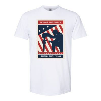 Honor The Fallen Thank The Living Vet Soldier Memorial Day Gift Softstyle CVC T-Shirt