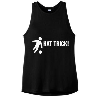 Hat Trick Funny Soccer Gift Ladies PosiCharge Tri-Blend Wicking Tank