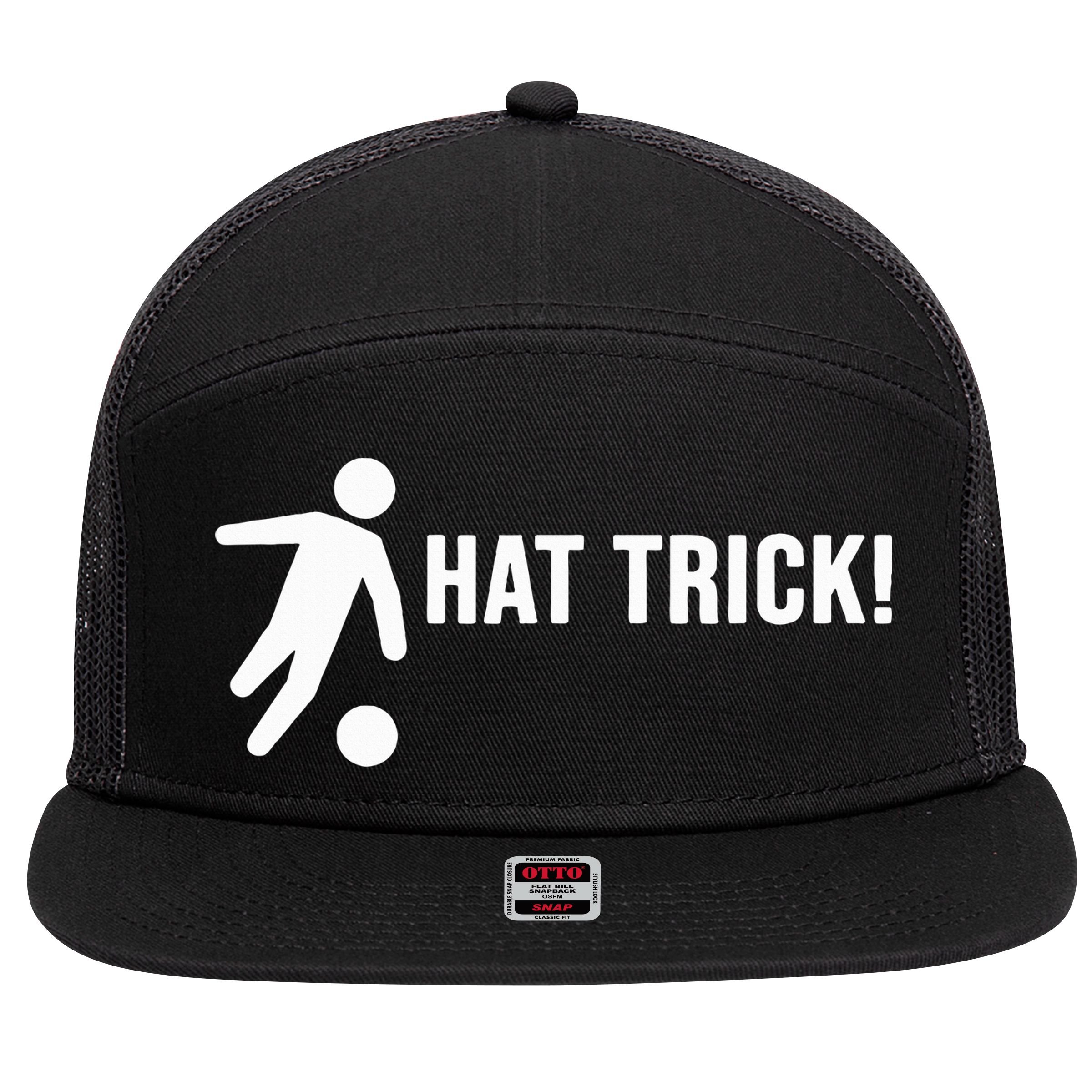Hat Trick Funny Soccer Gift 7 Panel Mesh Trucker Snapback Hat