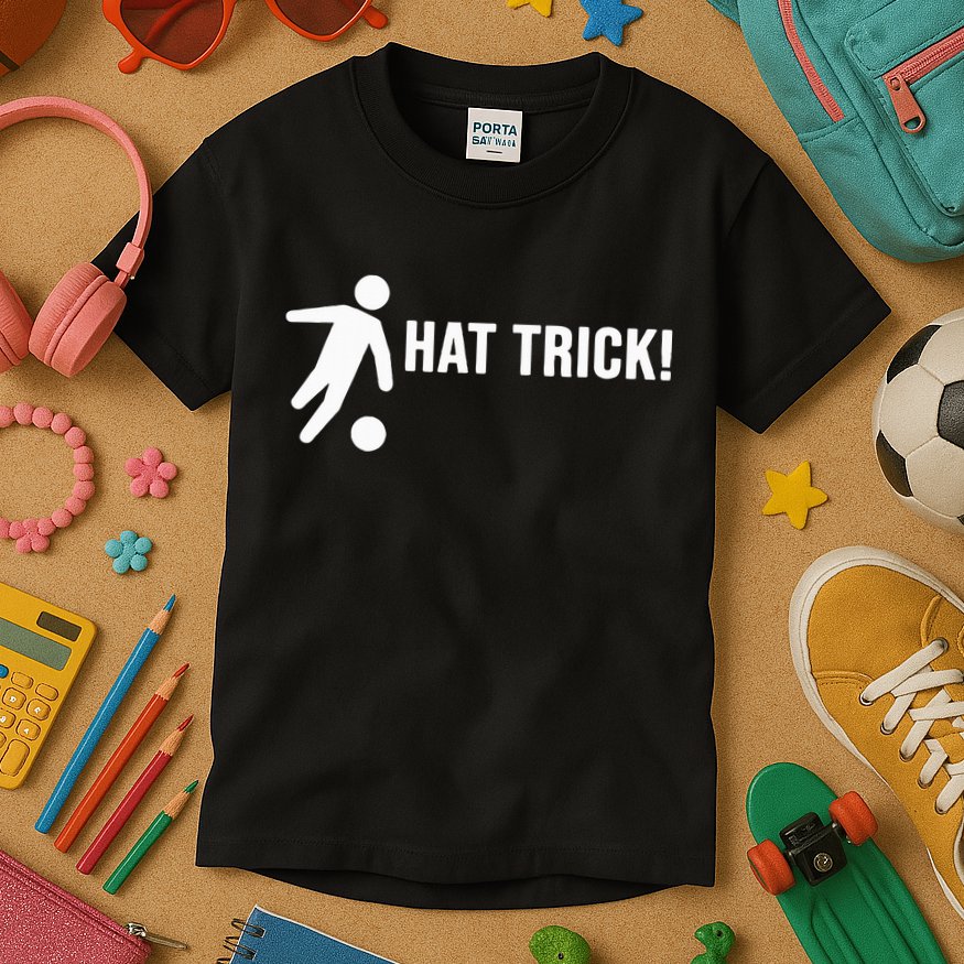 Hat Trick Funny Soccer Gift Kids T-Shirt