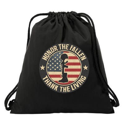 Honor the Fallen, Thank the Living Drawstring Bag