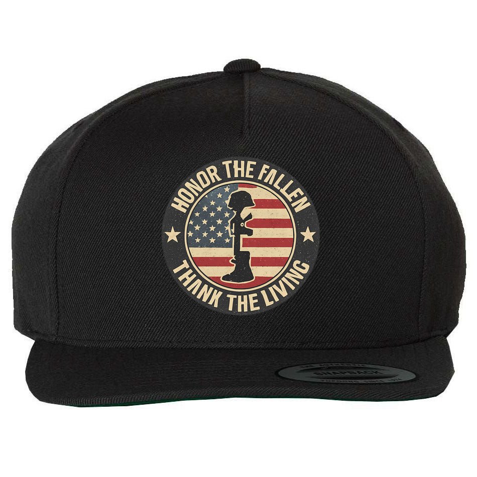 Honor the Fallen, Thank the Living Wool Snapback Cap