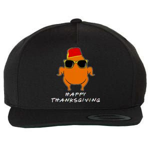 Happy Thanksgiving Friends Turkey Turkey Wool Snapback Cap