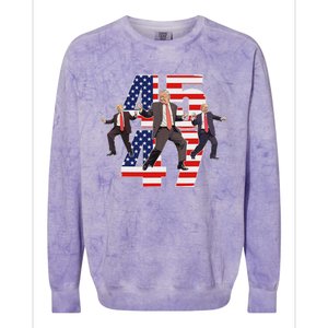 Humorous Trump Funny Victory Dance Trump Dancing America 47 Colorblast Crewneck Sweatshirt