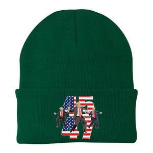 Humorous Trump Funny Victory Dance Trump Dancing America 47 Knit Cap Winter Beanie