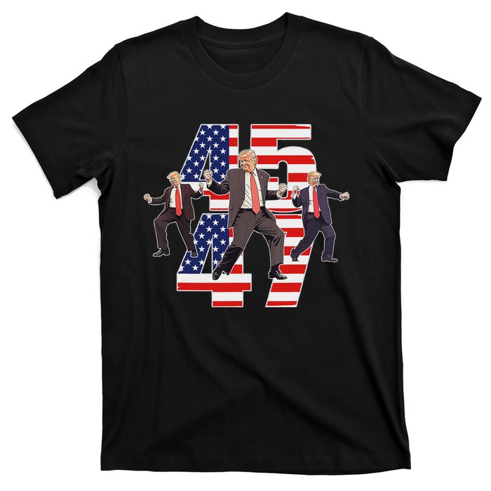 Humorous Trump Funny Victory Dance Trump Dancing America 47 T-Shirt