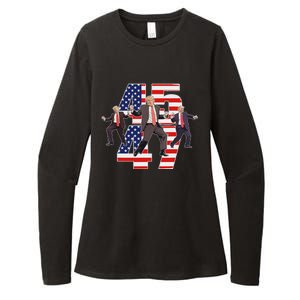 Humorous Trump Funny Victory Dance Trump Dancing America 47 Womens CVC Long Sleeve Shirt