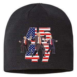 Humorous Trump Funny Victory Dance Trump Dancing America 47 Sustainable Beanie