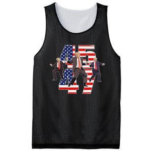 Humorous Trump Funny Victory Dance Trump Dancing America 47 Mesh Reversible Basketball Jersey Tank