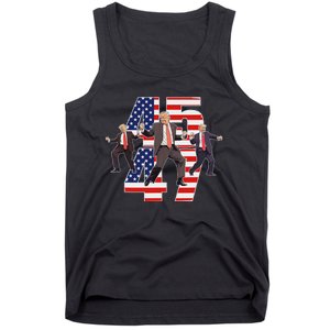 Humorous Trump Funny Victory Dance Trump Dancing America 47 Tank Top